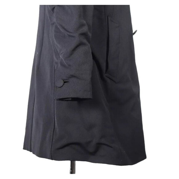 Prada Milano Women's 44 Black Double-Breasted Polyester Trench Coat Mid Length - Picture 6 of 13